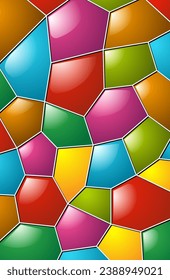 Mosaic made of multi-colored glass. Vector illustration. Sketch for creativity.