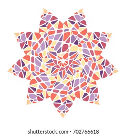 Mosaic mandala design element. Abstract ethnic background