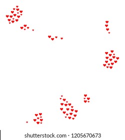 Mosaic map of Cape Verde Islands formed with red love hearts. Vector lovely geographic abstraction of map of Cape Verde Islands with red romantic symbols. Romantic design for political projects.