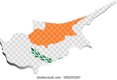 Mosaic Map of the Cyprus - Illustration, 
Three Dimensional Map of Cyprus
