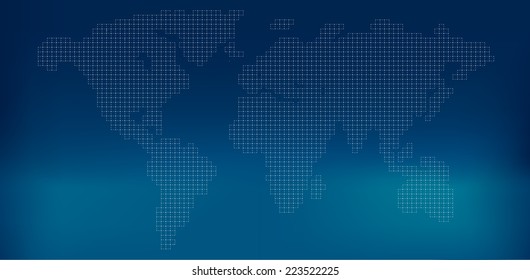 mosaic map of the world, vector illustration.