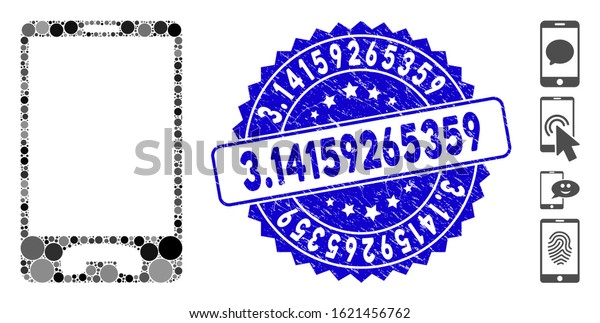 Mosaic Mobile Phone Icon Grunge Stamp Stock Vector Royalty Free