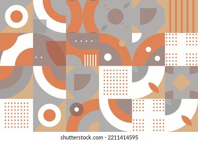 Mosaic Modern geometric shapes seamless pattern It consists of a polyhedron such as a circle square triangle Used in the textile industry, fabric pattern, paper, wallpaper, book cover