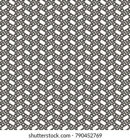 Mosaic with monochrome geometric pattern. Textile print. Abstract vector.