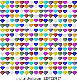 mosaic of multi colored diamonds with glitter