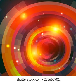 Mosaic multicolor spectrum abstract background with the spotlights and star shines. Fully editable vector illustration. Perfect suits for business cards, backgrounds, wallpapers, etc.