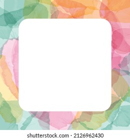 Mosaic multicolored abstract background with a white template for text. Pastel colors. Vector watercolor.