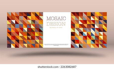 Mosaic of multicolored triangles. layout for background, cover, screensaver, website and creative idea. The idea of interior design, corporate style and decorative creativity