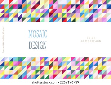 Mosaic of multicolored triangles. layout for background, cover, screensaver, website and creative idea. The idea of interior design, corporate style and decorative creativity