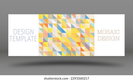 Mosaic of multicolored triangles. layout for background, cover, screensaver, website and creative idea. The idea of interior design, corporate style and decorative creativity