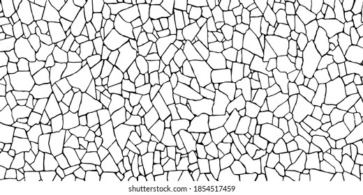   mosaic from natural stone background, tile, Stones black and white pattern. Vector illustration.