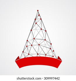 Mosaic New Year tree. Holiday background
