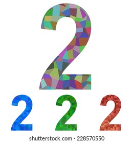 Mosaic number design - number 2