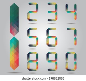 Mosaic numbers set modern style.Vector illustration. 