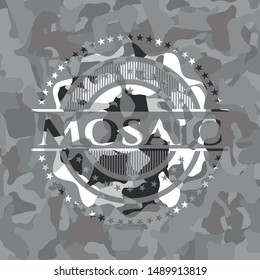 Mosaic on grey camo texture