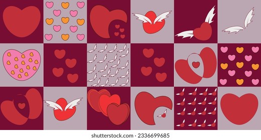 mosaic on the theme of love heart, vector