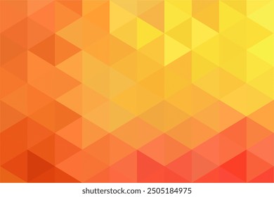 Mosaic orange pixel background. Gradient abstract geometric background. Artistic polygonal puzzle background.