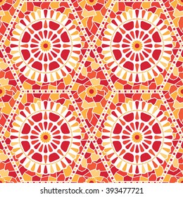 Mosaic orange and red tile