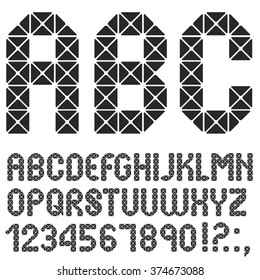 Mosaic original Alphabet. Vector eps10