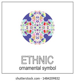 Mosaic  ornament. Vector emblem for  logos and  ornamental design.