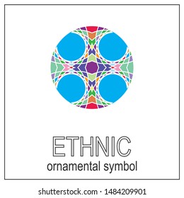 Mosaic  ornament. Vector emblem for  logos and  ornamental design.