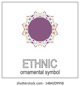 Mosaic  ornament. Vector emblem for  logos and  ornamental design.