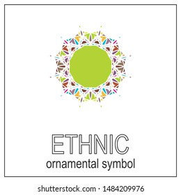 Mosaic  ornament. Vector emblem for  logos and  ornamental design.