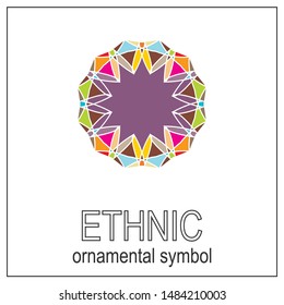 Mosaic  ornament. Vector emblem for  logos and  ornamental design.