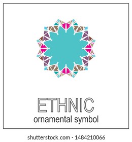 Mosaic  ornament. Vector emblem for  logos and  ornamental design.
