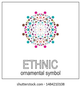 Mosaic  ornament. Vector emblem for  logos and  ornamental design.
