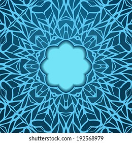 Mosaic ornamental lace frame, abstract background. Vector illustration