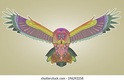 mosaic owl. Vector version
