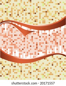 Mosaic panel with curves. Vector illustration