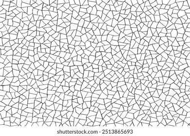 Mosaic panel. Vector illustration. Monochrome background of coarse soil. Splinters.