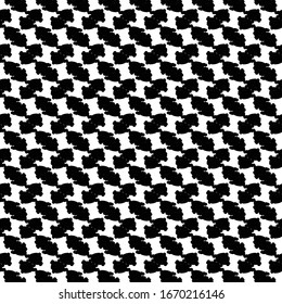 Mosaic pattern with alternating white and black patches. Retro textile fabric.