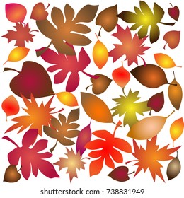 Mosaic pattern from autumn leaves made in vector
