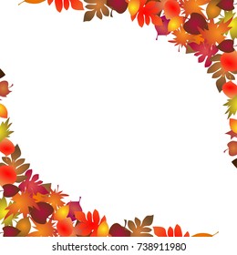 Mosaic pattern from autumn leaves made in vector