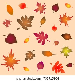 Mosaic pattern from autumn leaves made in vector