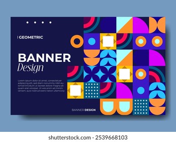 mosaic pattern banner design with modern style