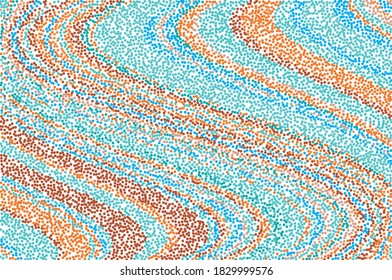 Patrón mosaico con puntos azules y beige. El patrón gráfico. Ilustración del vector