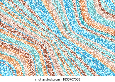 Patrón mosaico con puntos azules y beige. El patrón gráfico. Ilustración del vector