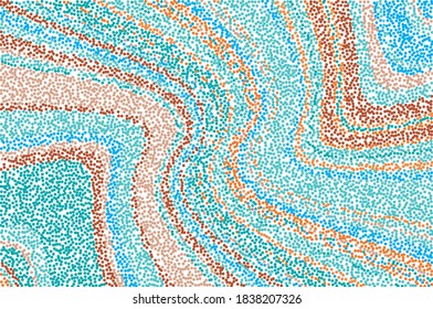 Patrón mosaico con puntos azules y beige. El patrón gráfico. Ilustración del vector