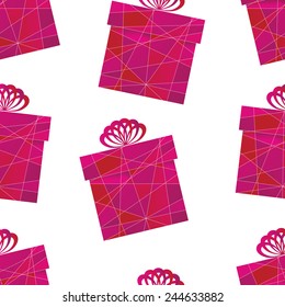 mosaic pattern with a box with a bow