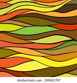 Mosaic pattern of colored stripes in warm tones. Vector illustration.