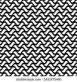 Mosaic pattern composed of decorative shapes with jagged edges. Mesh. Grid. Paper. Monochrome. Vector illustration.