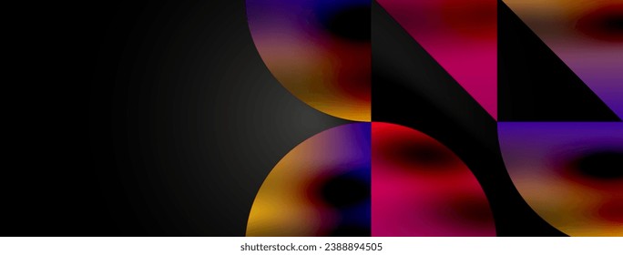 Mosaic pattern composition featuring harmonious interplay of triangles, lines, and round elements, creating a visually engaging and dynamic design for posters, covers, banners, brochures, websites