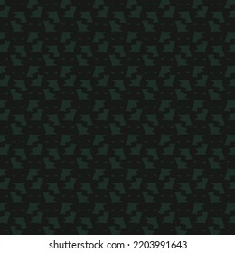 Mosaic pattern consisting of angular shapes and some dashes, made in green and black. Design for several items from the textile area.