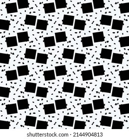 Mosaic pattern consisting of a pair of squares and some pixels. Decorative graphics in black and white.