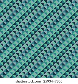 Mosaic pattern created by peacoat blue, pale grey, celadon and sea green triangles