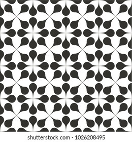 Mosaic pattern, cross, rounded, monochrome, universal vector background.